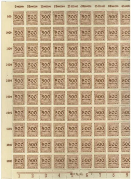 Germany Weimar Republic stamps year 1923 500t mark