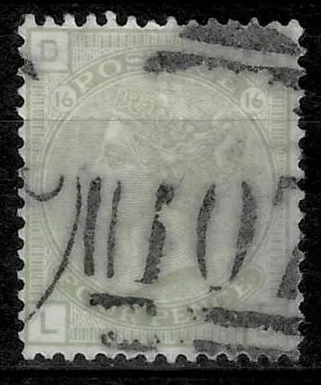 Great Britain postage stamp year 1877 sg153 - 4d sage green