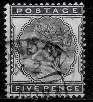 Great Britain postage stamp year 1880 5d INDIGO SG169 Used