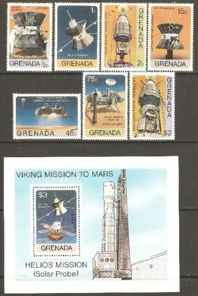 Grenada year 1976 Mars missions / Space stamps MNH