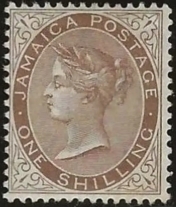 Jamaica postage stamp year 1883 - 1 Shilling SG 24