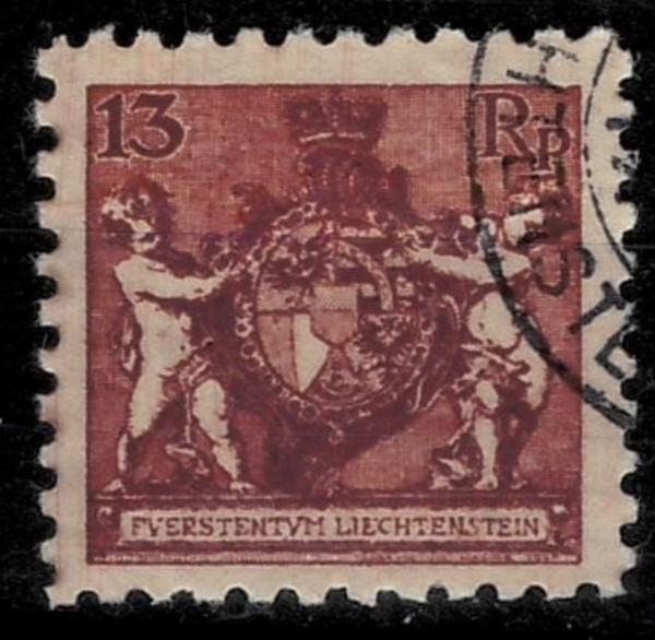 Liechtenstein year 1921 - 13 rp Perforation 9½ used stamp