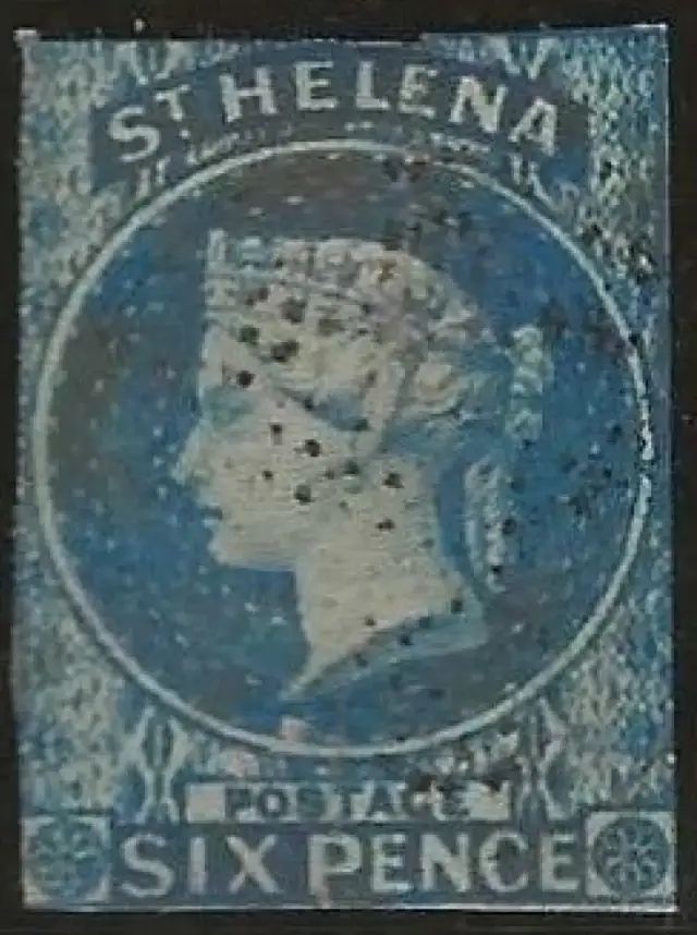 St. Helena postage stamp year 1856 Queen Victoria 6 Pence