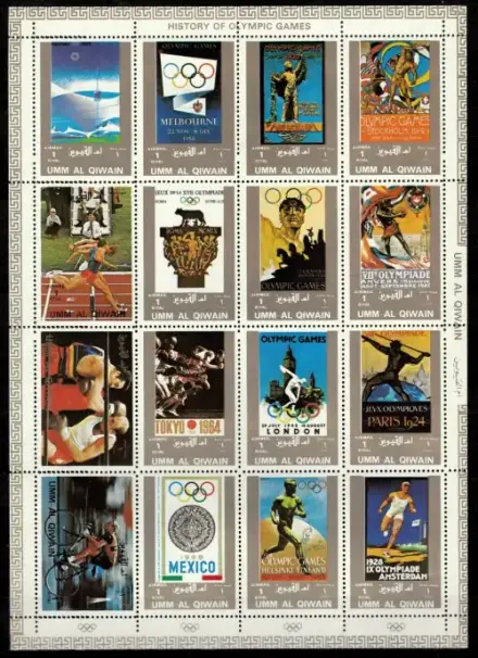 Umm al Qiwain year 1972 History of Olympics postage stamps S/S