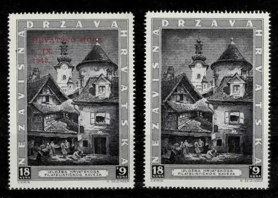 WWII - Croatia NDH year 1943 Zagreb Philatelic Exhibition - Mi 115-117 