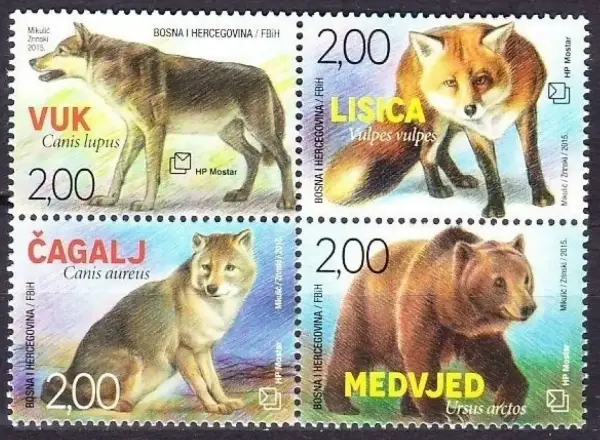 Bosnia Mostar postage stamps year 2015 Fauna - wild Animals stamps
