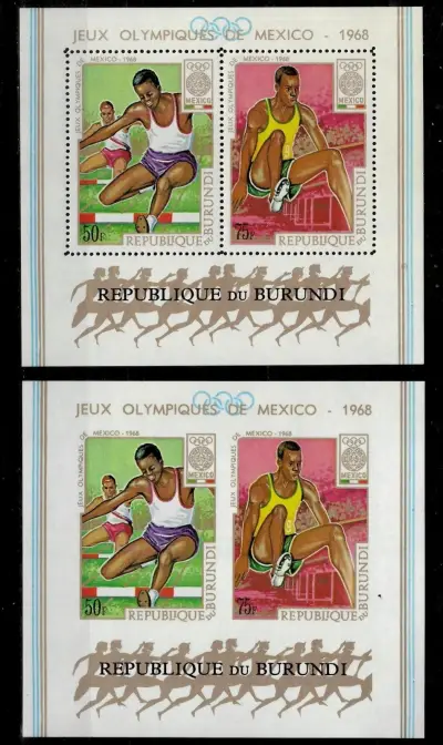 Burundi year 1968 Summer Olympic Games Mexico stamps set