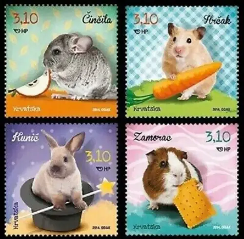 Croatia stamps year 2012 Children’s World Fauna - Pets - Rabbit, Mouse, Chinchilla