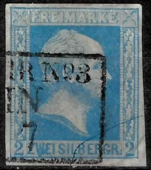 Germany Prussia postage stamp year  1858 2 Sgr
