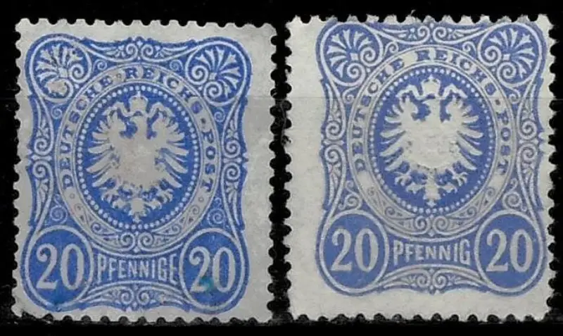 Germany year 1875 20pf stamp Value in PFENNIGE and PFENNIG MNG