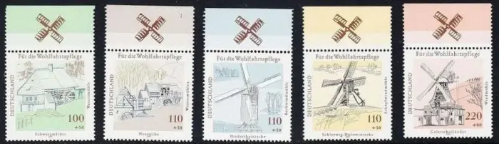 Germany year 1997 Architecture stamps - Deutschland Mills set