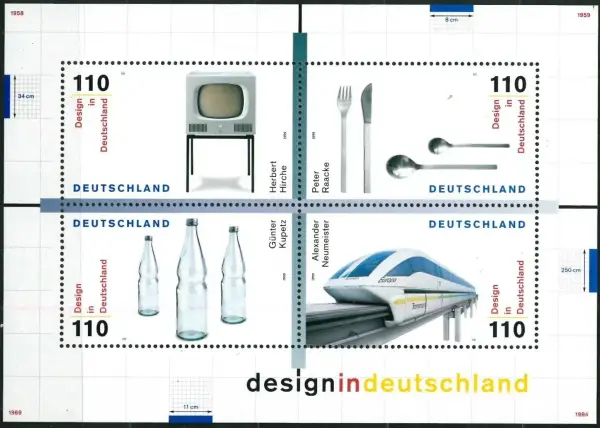 Germany year 1999 German Design stamps MSS set