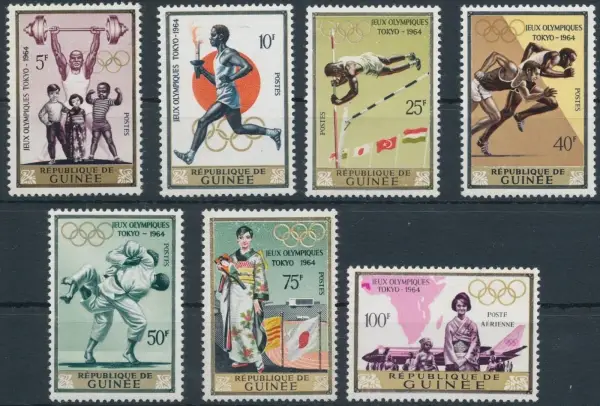 Guinea year 1964 Olympic Games Tokyo stamps set