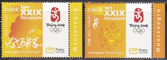 Montenegro year 2008 Beijing Summer Olympics stamps set