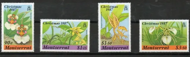 Montserrat postage stamps year 1987 Flowers Orchids set MNH