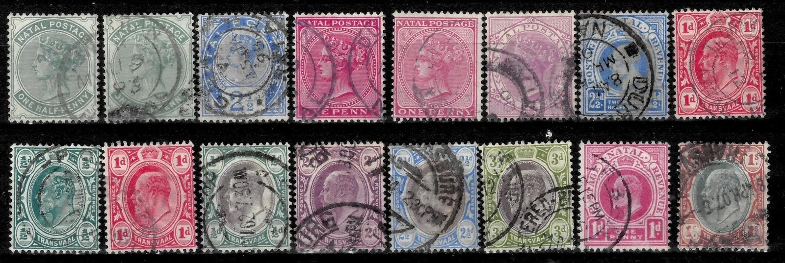 Natal South Africa stamps year 1882 - 1910 Used lot