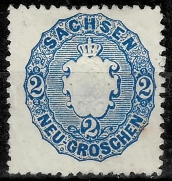 Sachsen (Saxony) stamp year 1863 Coat of Arms 2 Ngr