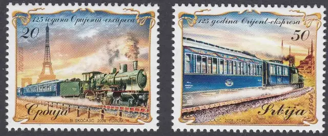 Serbia postage stamps 2008 Trains - Anniversary of the Orient Express