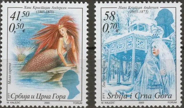 Serbia postage stamps year 2005 Hans Christian Andersen - Fairy Tales