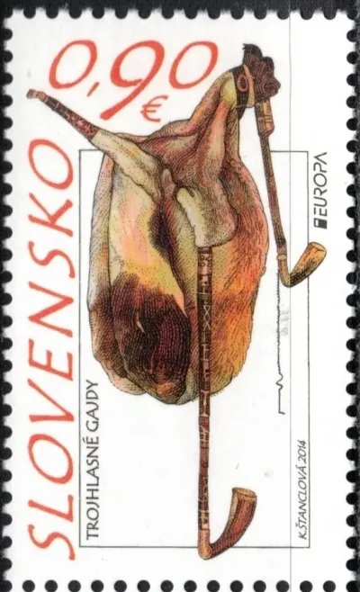 Slovakia year 2014 Europa CEPT - Folk Music Instruments stamp