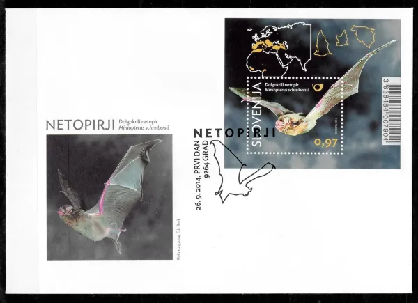 Slovenia postage stamps year 2014 - Hawthorn bats FDC