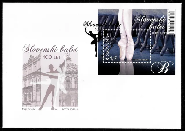 Slovenia stamps year 2018 - Anniversary of Slovene Ballet FDC