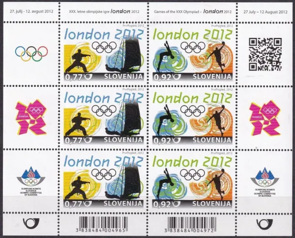 Slovenia year 2012 stamps Olympic games London