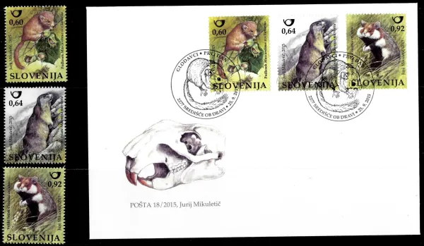 Slovenia year 2015 Fauna Rodents stamps - FDC