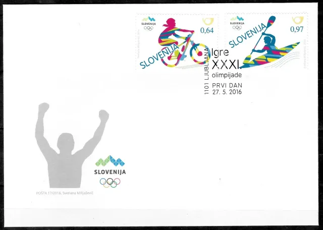 Slovenia year 2016 stamps Olympic games Brazil set FDC