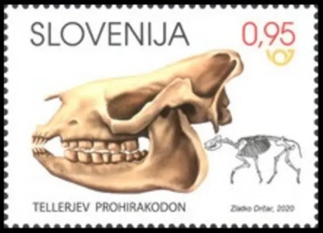 Slovenia year 2020 prehistoric animals stamps - Rhinoceros Prohyracodon MNH