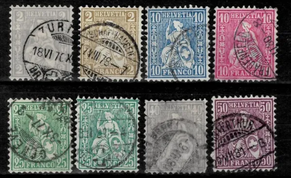 Switzerland postage stamps year 1862 -1881 used lot