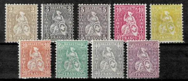 Switzerland postage stamps year 1862 -1881 Unused lot
