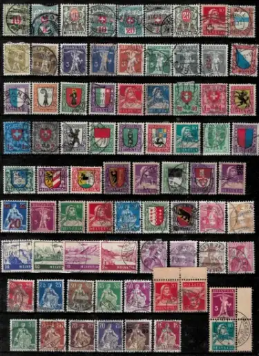 Switzerland postage stamps year 1900 -1935 used collection