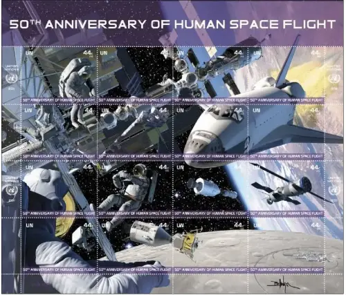 UN New York year 2011 space postage stamps set