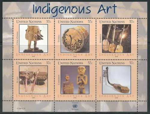 United Nations New York year 2006 Indigenous Art postage stamps set