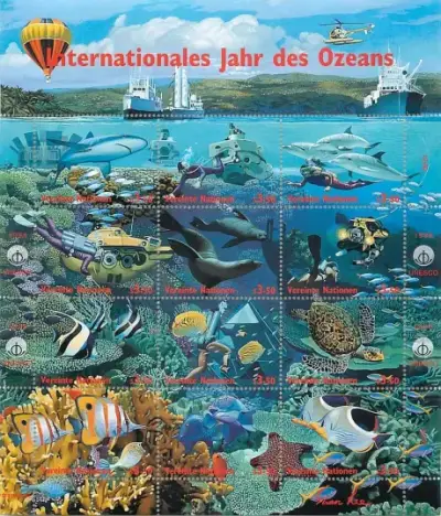 United Nations Vienna stamps 1998 Marine Wildlife of the Ocean