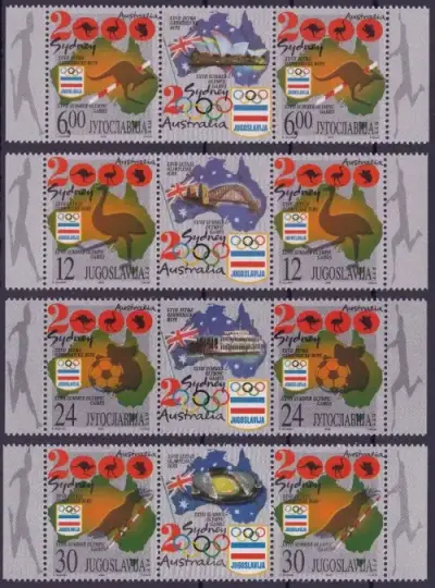 Yugoslavia year 2000 stamps Olympic games Sidney set