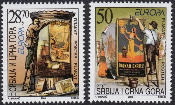 Serbia year 2003 stamps  Europa CEPT Poster Art Set MNH