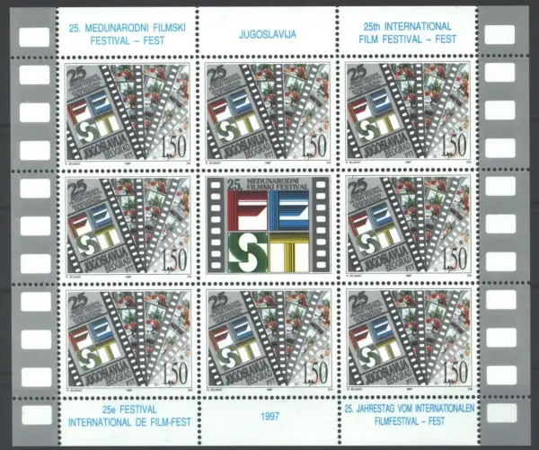 Yugoslavia - Serbia postage stamps year 1997 Film festival MSS