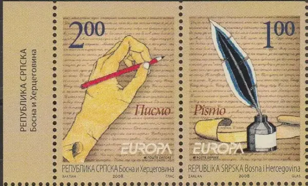 Bosnia Serbian year 2008 Europa Cept stamps - Writing Letters set