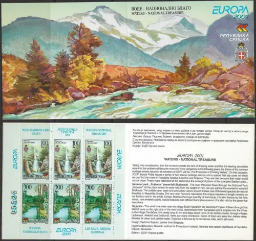 Bosnia stamps 2001 Europa CEPT Water, Treasure of Nature Booklet