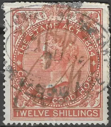 Cape of Good Hope year 1896 12sh Revenue stamp - Victoria