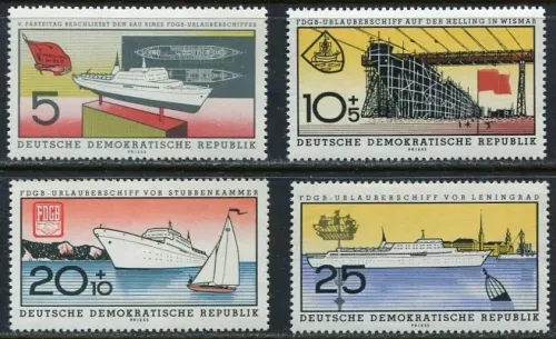 DDR year 1959 stamps Holiday Ships set MNH