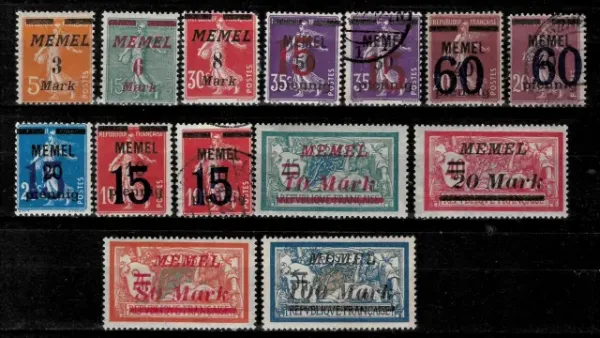 Germany Memel - Lithuania stamps year 1922 lot