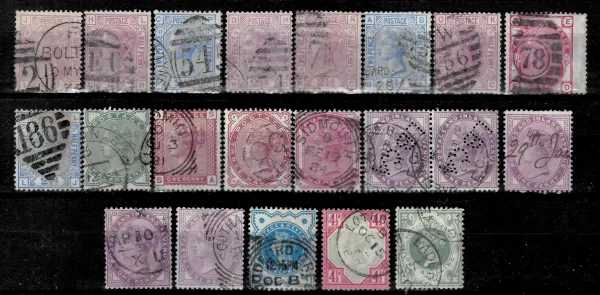 Great Britain postage stamps year 18731892 