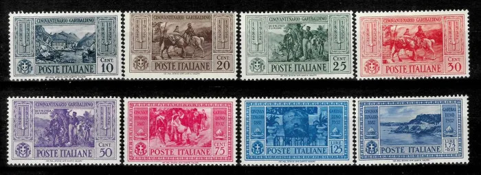 Italy Kingdom postage stamps year 1932 Death of Garibaldi set