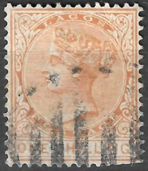 Nigeria Lagos postage stamp year 1887-1902 1 shilling