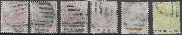 Nigeria Lagos postage stamps year 1887-1902 Used lot