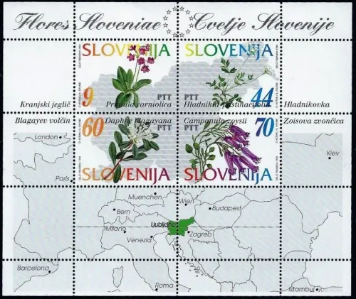 Slovenia postage stamps year 1994 Flowers of Slovenia MSS