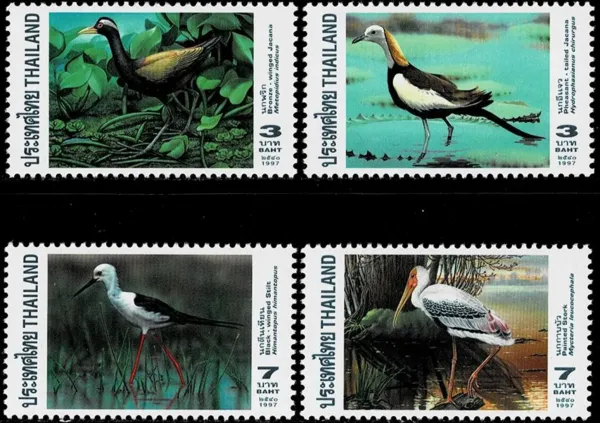 Thailand stamps year 1988 Fauna - Water Birds set MNH